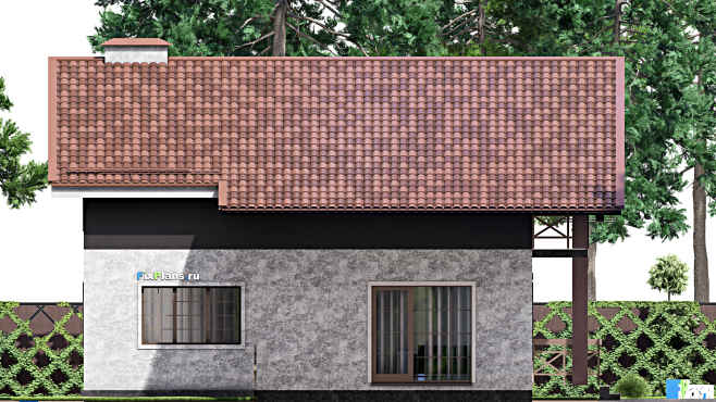 Проект дома с мансардой F-13346 — фасад 2