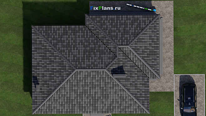 Проект одноэтажного дома F-1430 — фасад 5