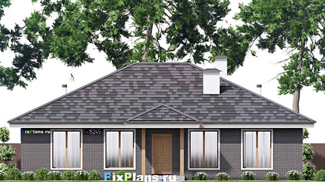Проект одноэтажного дома F-15245 — фасад