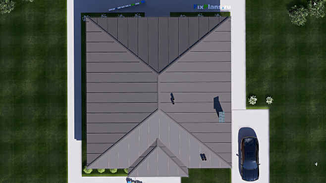 Проект одноэтажного дома F-20510 — фасад 5
