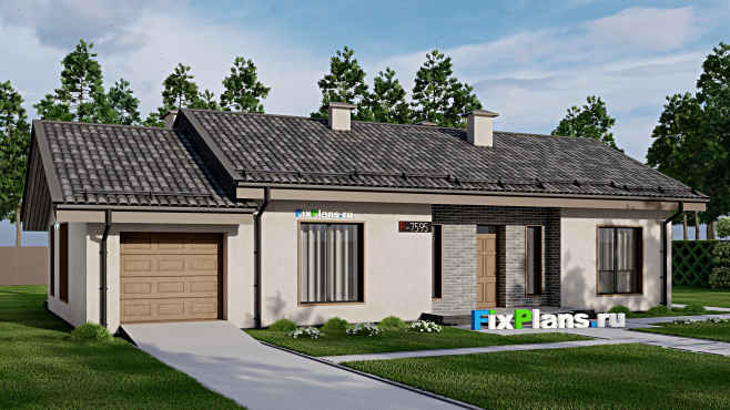 Проект одноэтажного дома F-7595