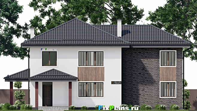 Проект двухэтажного дома F-9449 — фасад