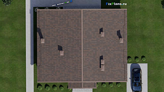 Проект одноэтажного дома F-12383 — фасад 5