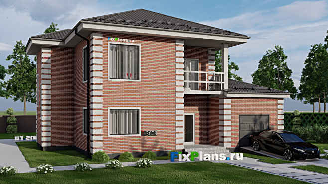 Проект двухэтажного дома F-3608